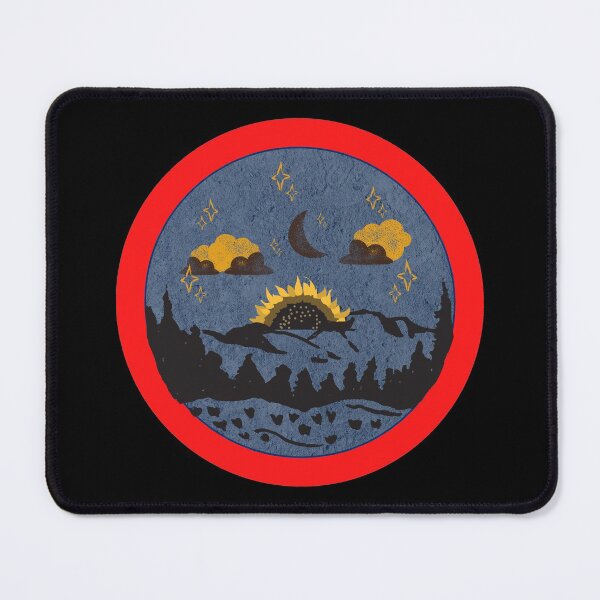 Item preview, Sunflower In The Night - Red Distressed Style Badge designed and sold by Onewivnacher.