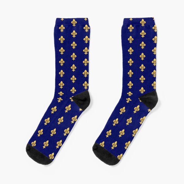 Royal Fleur de Lys Blue Socks