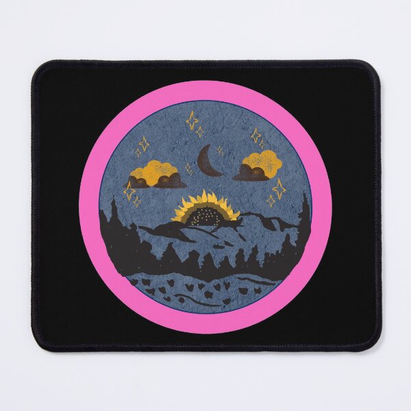 Item preview, Sunflower In The Night - Pink Distressed Style Badge designed and sold by Onewivnacher.