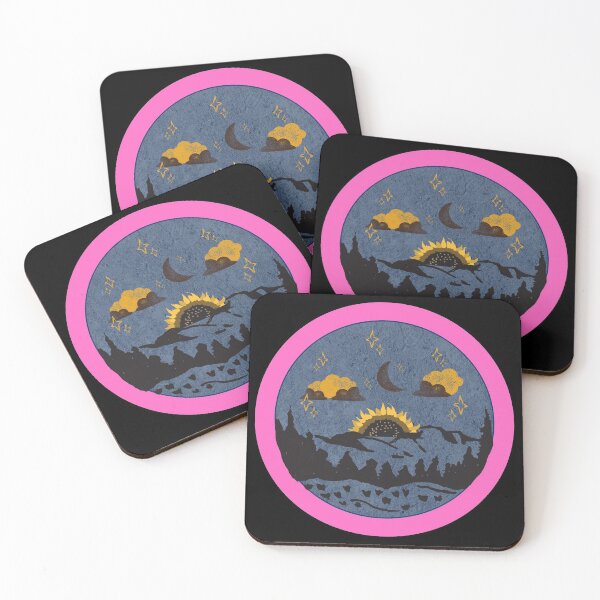 Item preview, Sunflower In The Night  - Pink Distressed Style Badge designed and sold by Onewivnacher.