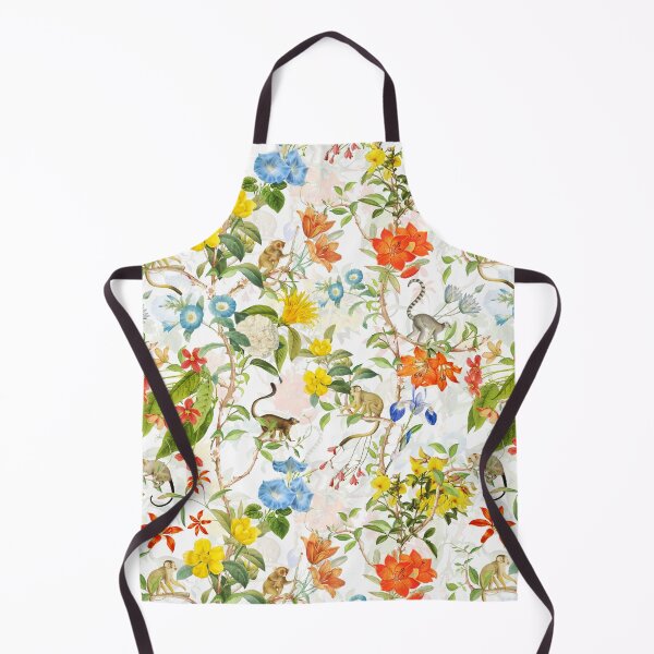 Item preview, Chinoiserie Monkeys Botanical Garden Pattern white designed and sold by UtArt.