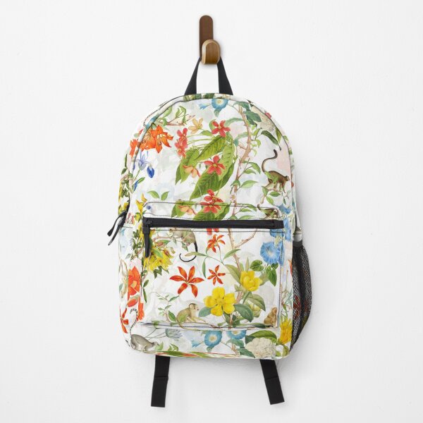 Item preview, Chinoiserie Monkeys Botanical Garden Pattern white designed and sold by UtArt.