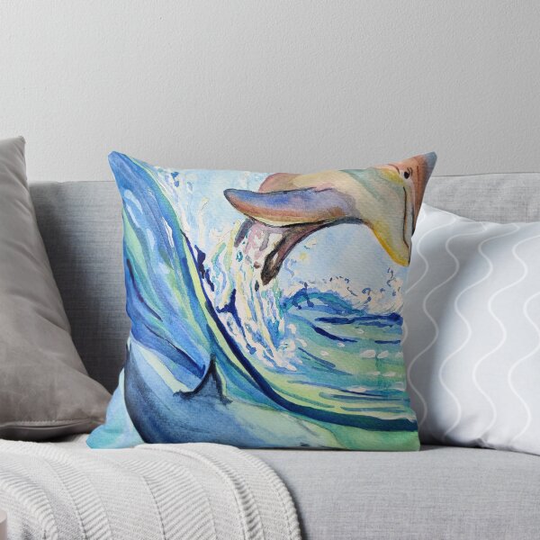 Item preview, Dolphins, sea life in watercolour pattern illustration designed and sold by Ala Lopatniov.
