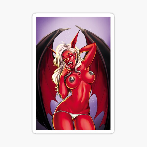 THIC Succubus with pasties  Sticker