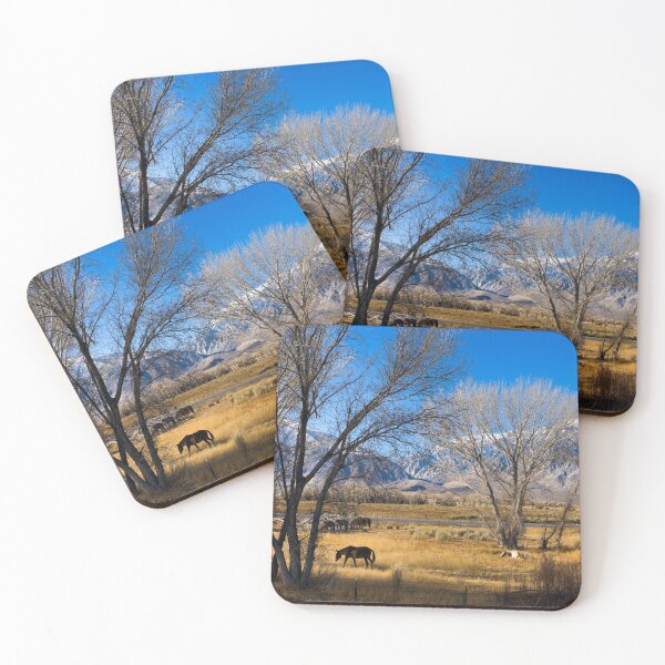 Item preview, Horses grazing in a meadow between U.S. 395 and Lower Rock Creek Road north of Bishop in Mono County, California designed and sold by OrcaNature.