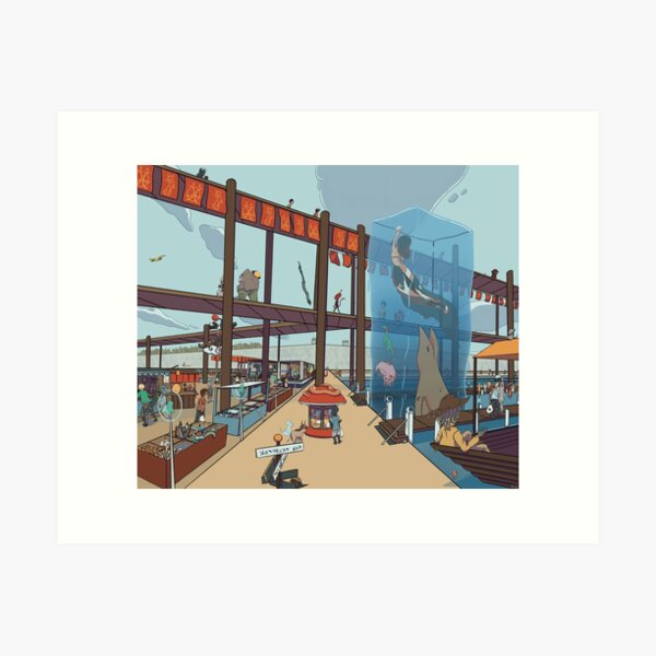 The Market (Donkey and Kraken Giveaway Design 2021) Art Print
