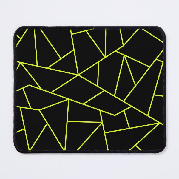 Item preview, Chartreuse Yellow Mosaic Lines On Black designed and sold by rewstudio.