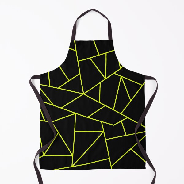 Item preview, Chartreuse Yellow Mosaic Lines On Black designed and sold by rewstudio.