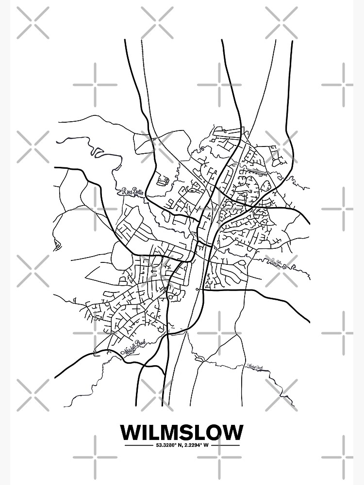 "WILMSLOW MAP & COORDINATES" Poster for Sale by axelle1410 Redbubble