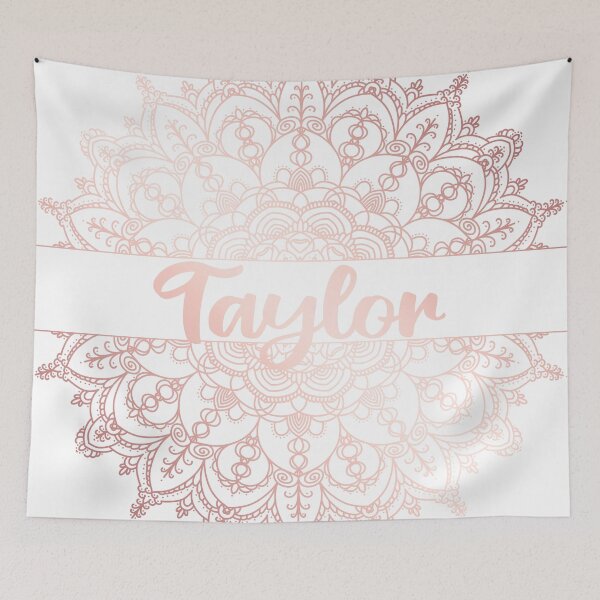 Item preview, First name Taylor mandala in rose gold designed and sold by felinefeelings.