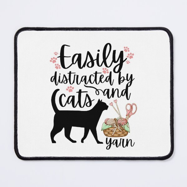 Item preview, Easily distracted by cats and yarn designed and sold by EChendesign.