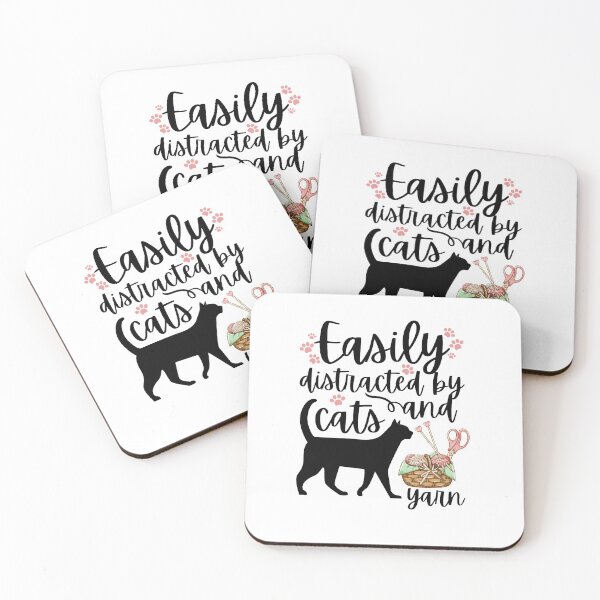 Item preview, Easily distracted by cats and yarn designed and sold by EChendesign.