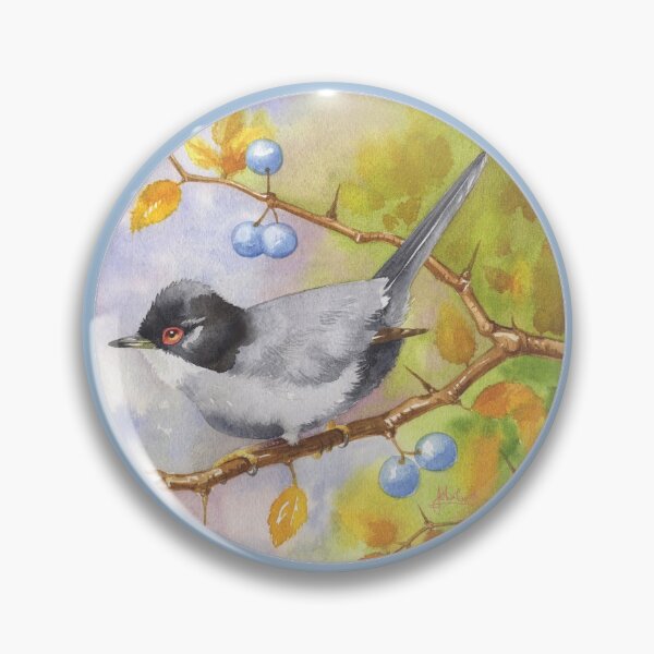 Item preview, Sardinian Warbler and Sloes designed and sold by Jackie  Harland.