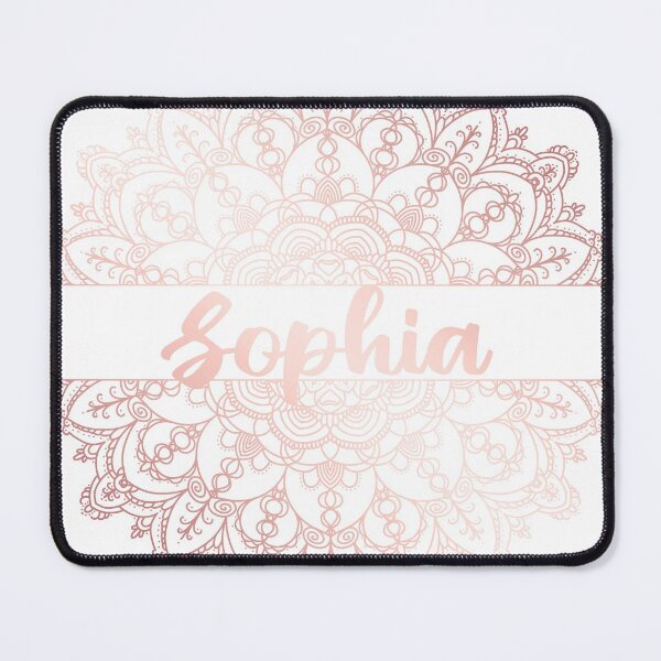 Item preview, First name Sophia mandala in rose gold designed and sold by felinefeelings.