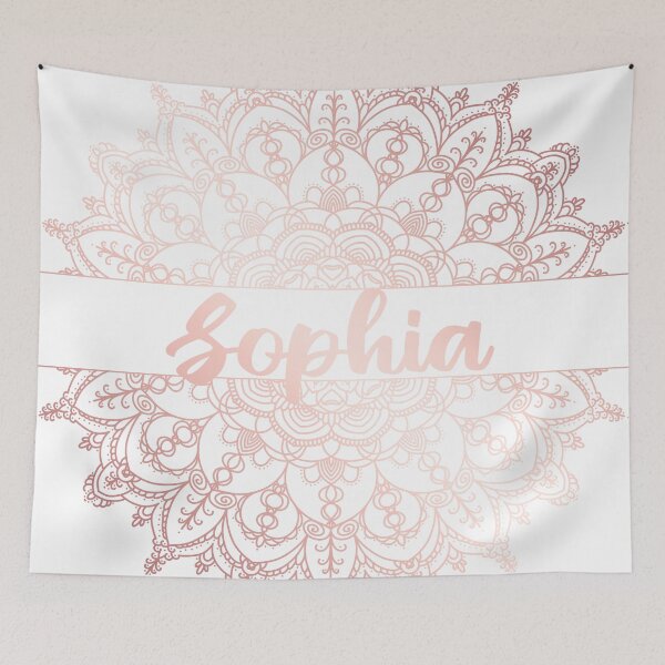 Item preview, First name Sophia mandala in rose gold designed and sold by felinefeelings.