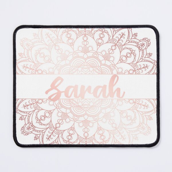 Item preview, First name Sarah mandala in rose gold designed and sold by felinefeelings.
