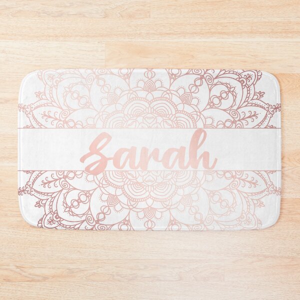 Item preview, First name Sarah mandala in rose gold designed and sold by felinefeelings.