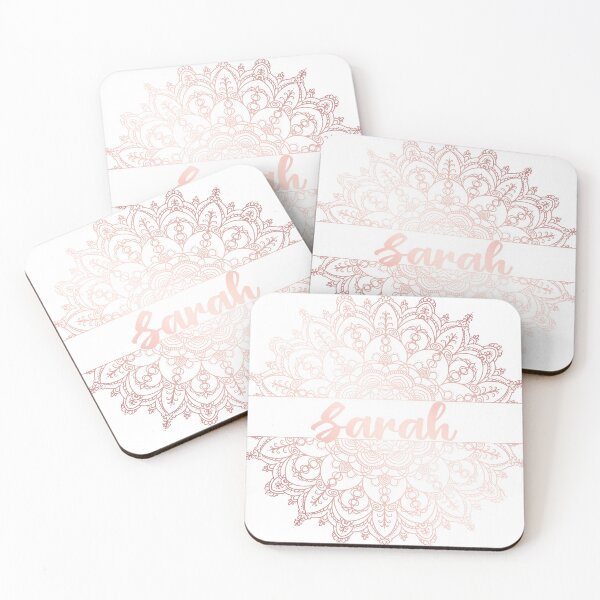 Item preview, First name Sarah mandala in rose gold designed and sold by felinefeelings.