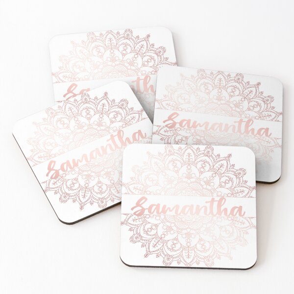 Item preview, First name Samantha mandala in rose gold designed and sold by felinefeelings.