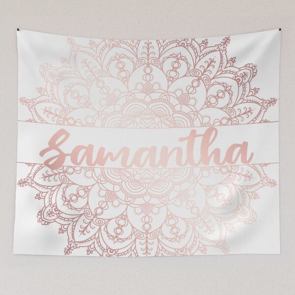 Item preview, First name Samantha mandala in rose gold designed and sold by felinefeelings.
