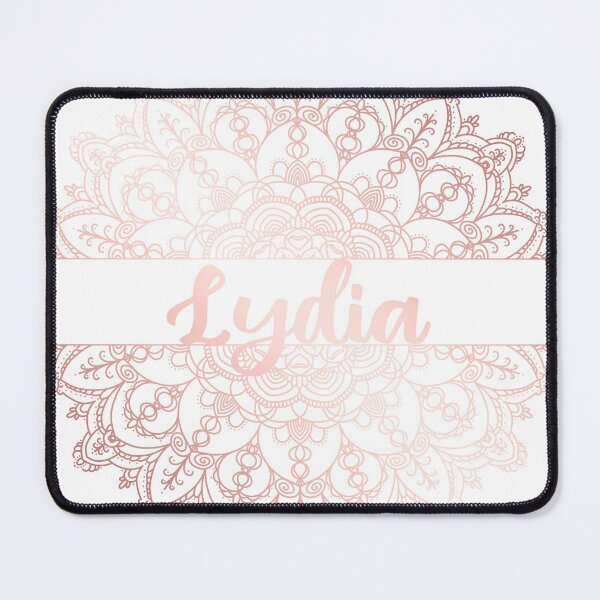 Item preview, First name Lydia mandala in rose gold designed and sold by felinefeelings.