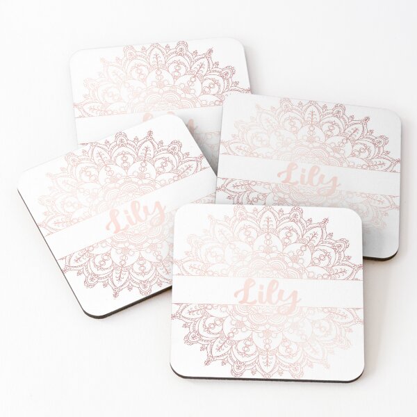 Item preview, First name Lily mandala in rose gold designed and sold by felinefeelings.