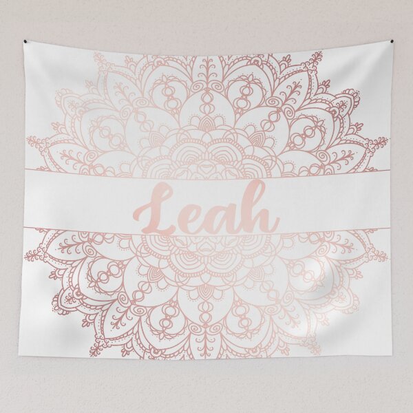 Item preview, First name Leah mandala in rose gold designed and sold by felinefeelings.