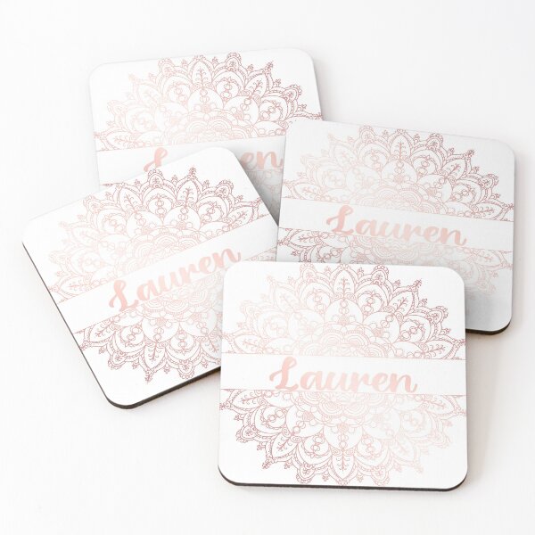 Item preview, First name Lauren mandala in rose gold designed and sold by felinefeelings.