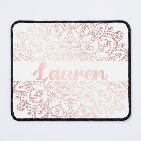 Item preview, First name Lauren mandala in rose gold designed and sold by felinefeelings.