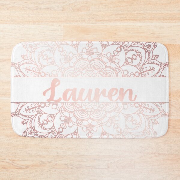 Item preview, First name Lauren mandala in rose gold designed and sold by felinefeelings.