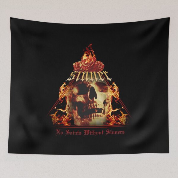Item preview, No Saints Without Sinners - Rose, Skull and Fire designed and sold by yoshra.
