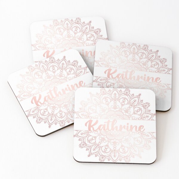 Item preview, First name Kathrine mandala in rose gold designed and sold by felinefeelings.