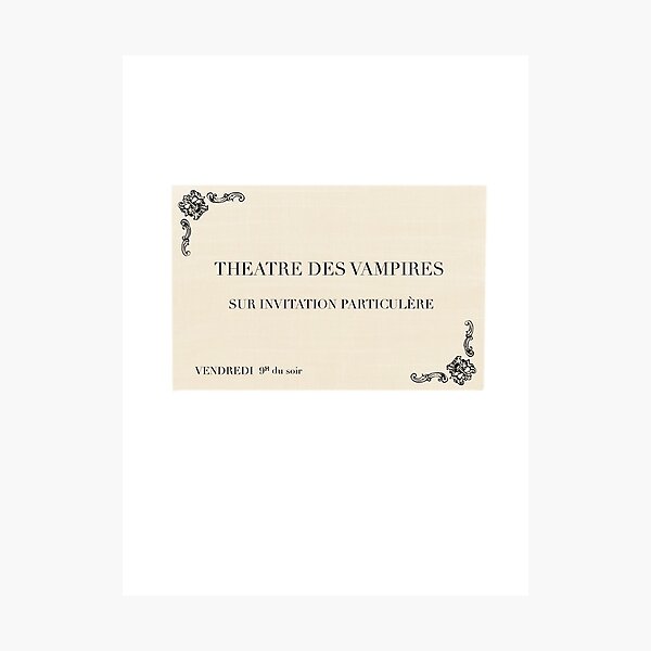 Item preview, Theatre des Vampires Invitation designed and sold by KristaZed.