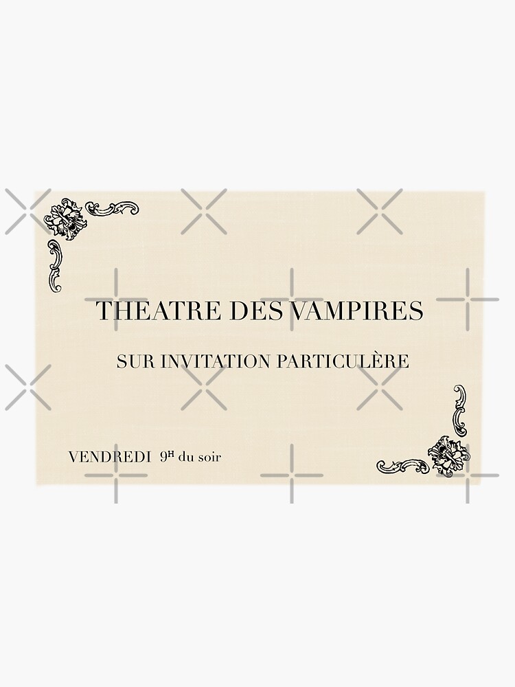 Theatre des Vampires Invitation&quot; Sticker for Sale by KristaZed 