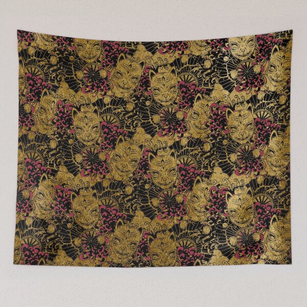 Item preview, Kitsune Mask Japanese Pattern Artwork Japan Lover Theme designed and sold by SoccaTamam.