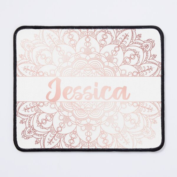 Item preview, First name Jessica mandala in rose gold designed and sold by felinefeelings.