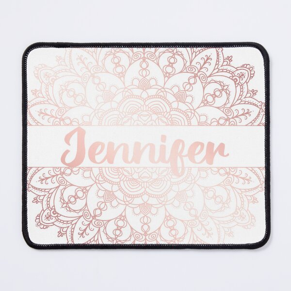 Item preview, First name Jennifer mandala in rose gold designed and sold by felinefeelings.