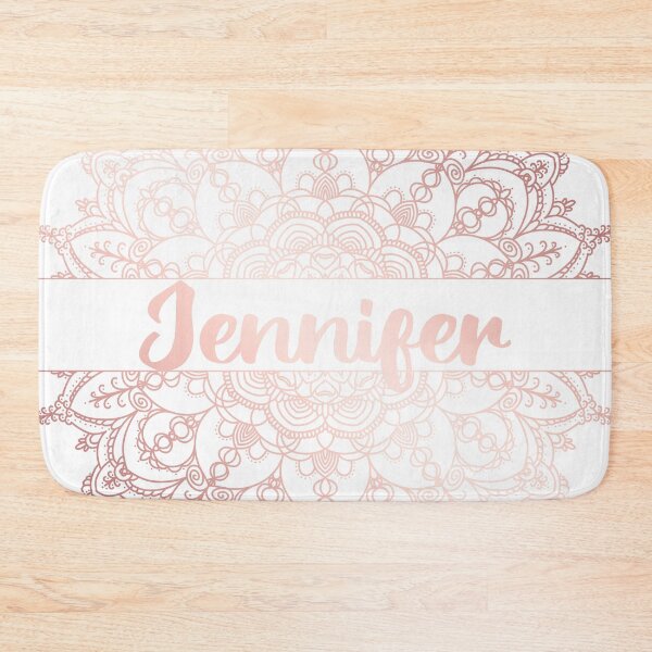 Item preview, First name Jennifer mandala in rose gold designed and sold by felinefeelings.