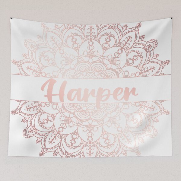 Item preview, First name Harper mandala in rose gold designed and sold by felinefeelings.