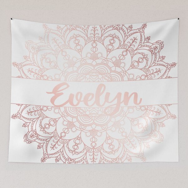 Item preview, First name Evelyn mandala in rose gold designed and sold by felinefeelings.