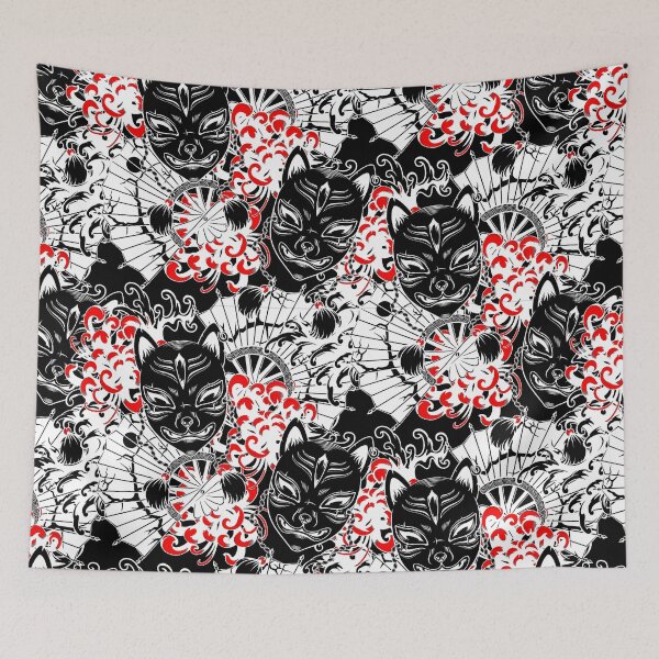 Item preview, Kitsune Fox Mask Japanese Pattern Artwork Japan Lover Theme Tattoo Style designed and sold by SoccaTamam.