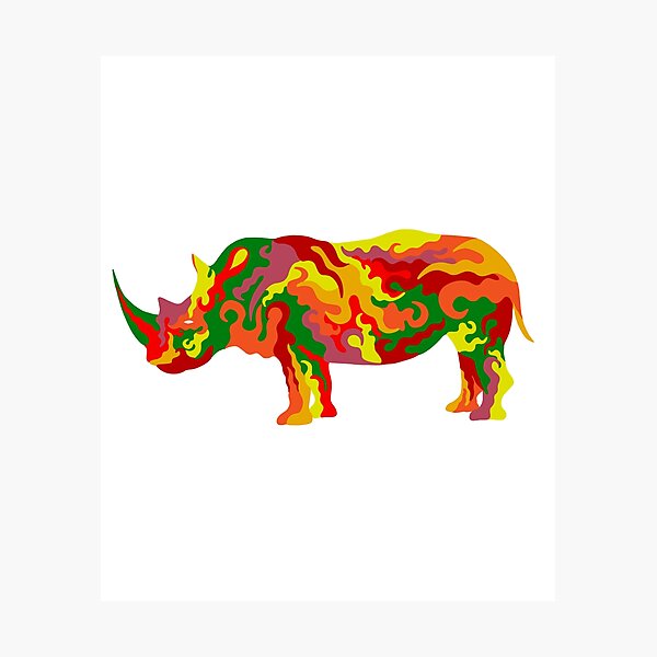 Psychedelic Rhino Photographic Prints for Sale | Redbubble