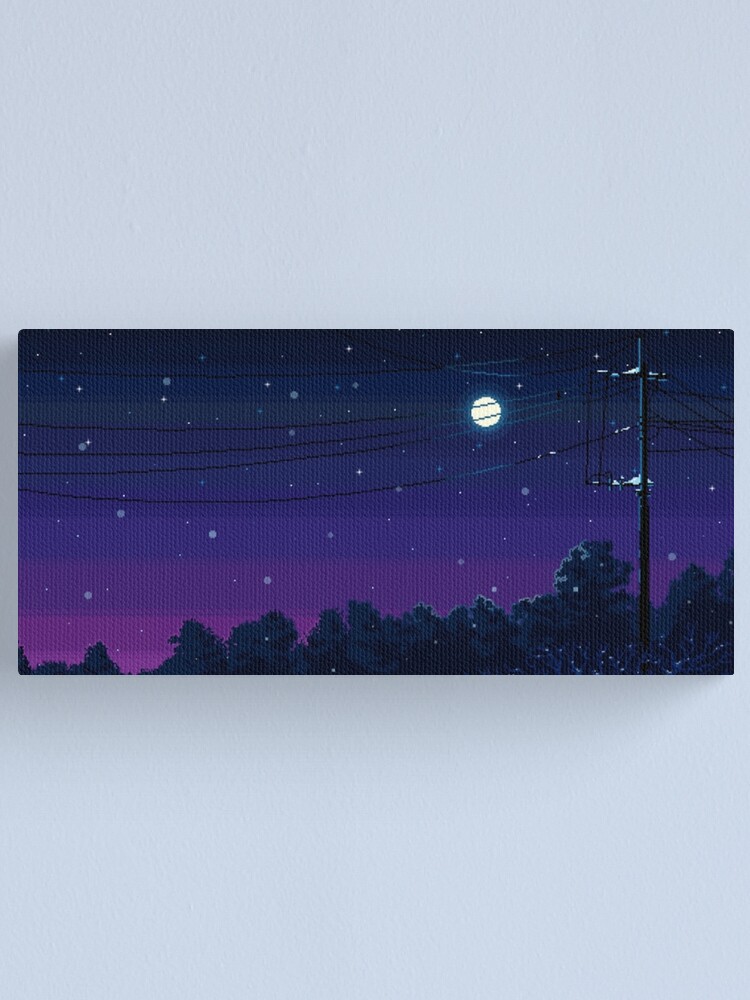 Pixel Art Night Sky Canvas Print For Sale By Jackonumb3rs Redbubble 