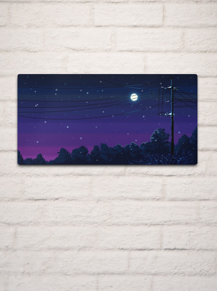 Pixel Art Night Redbubble | for Sale JackoNumb3rs by Metal Print Sky