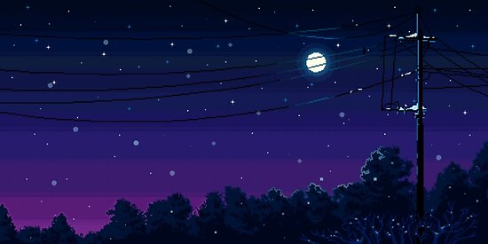 pixel art night sky