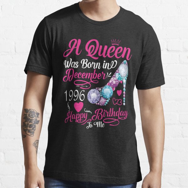 Nació una reina en diciembre de 1996 25.o regalo de feliz cumpleaños para mí 25 años de edad, cumpleaños divertido, reinas Camiseta esencial