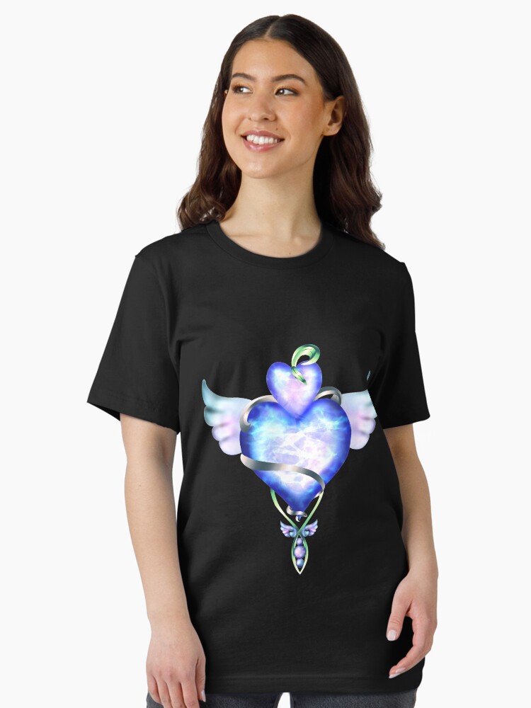 Thumbnail 2 of 7, Essential T-Shirt, Crystal Heart Wings designed and sold by CupidAnimations.