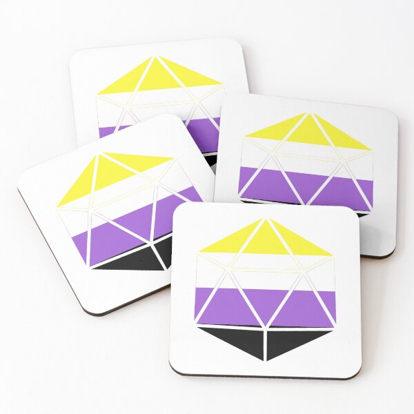 Item preview, Non-binary Pride Flag D20 designed and sold by NovotnyDesigns.