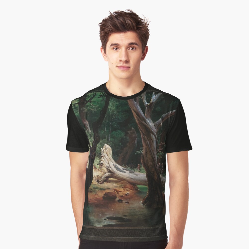 Departure For The Hunt In The Pontine Marshes by Horace Vernet Fine Art Xzendor7 Old Masters Reproductions Graphic T-Shirt