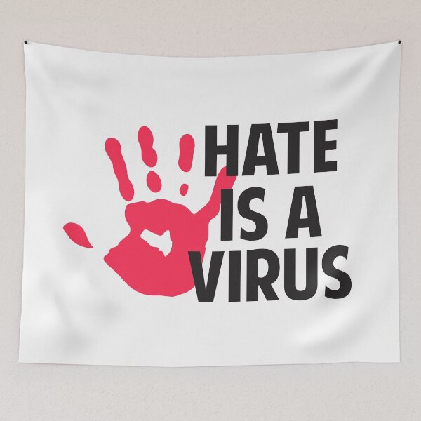 Item preview, Asians Are Not A Virus Love Over Hate Stop Asian Hate designed and sold by StickerbashCo.